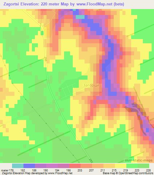 Zagortsi,Bulgaria Elevation Map