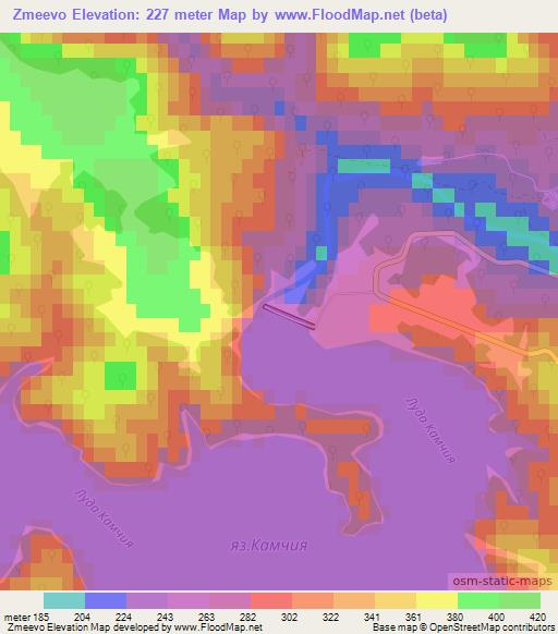 Zmeevo,Bulgaria Elevation Map