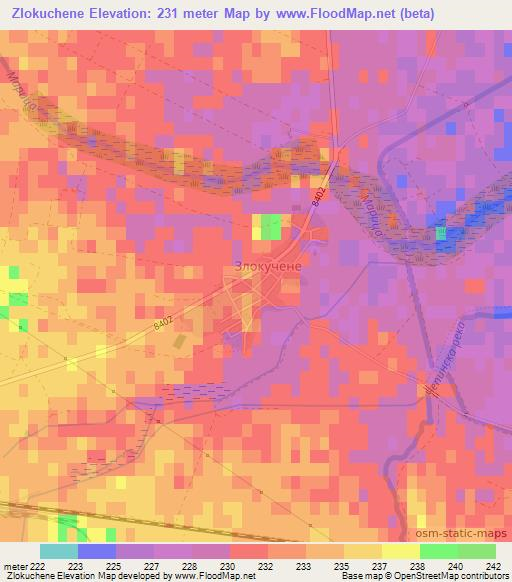 Zlokuchene,Bulgaria Elevation Map