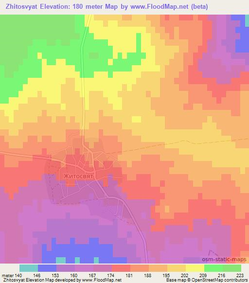 Zhitosvyat,Bulgaria Elevation Map