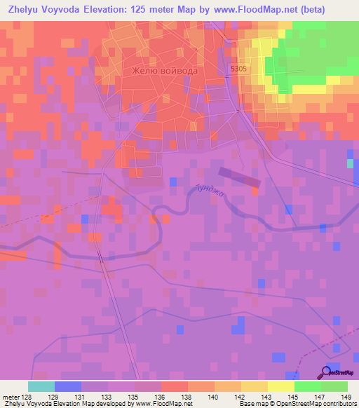 Zhelyu Voyvoda,Bulgaria Elevation Map