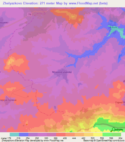 Zhelyazkovo,Bulgaria Elevation Map