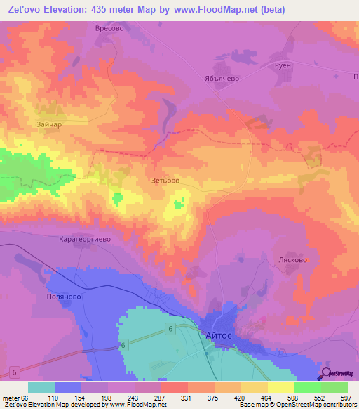 Zet'ovo,Bulgaria Elevation Map