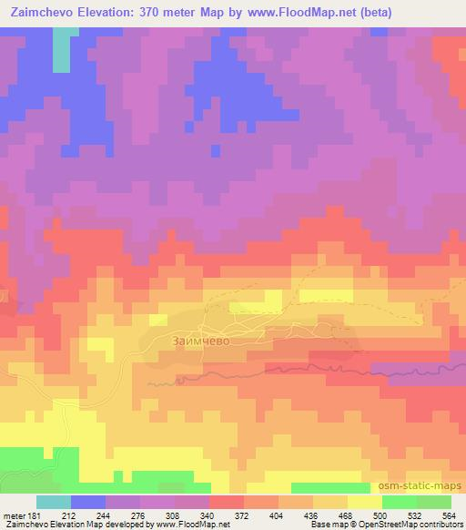 Zaimchevo,Bulgaria Elevation Map