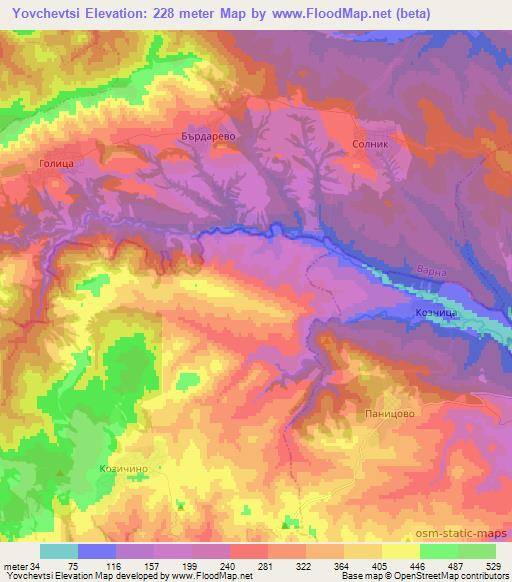 Yovchevtsi,Bulgaria Elevation Map