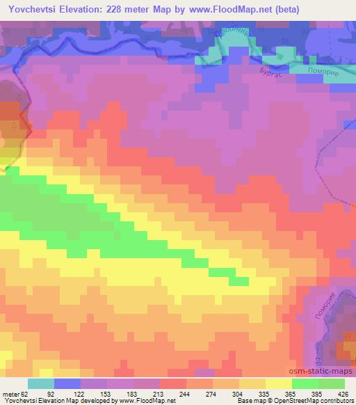 Yovchevtsi,Bulgaria Elevation Map