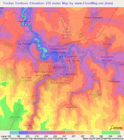 Yordan Yovkovo,Bulgaria Elevation Map