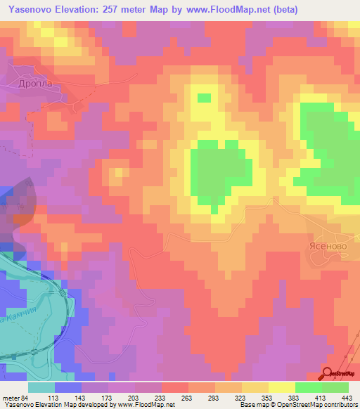 Yasenovo,Bulgaria Elevation Map