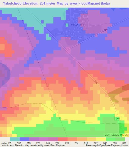 Yabulchevo,Bulgaria Elevation Map