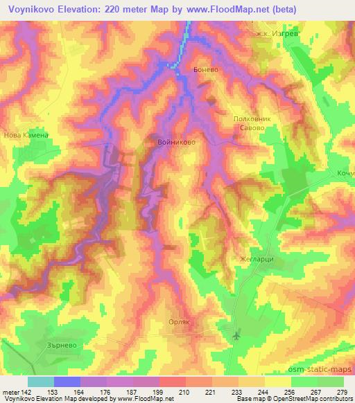 Voynikovo,Bulgaria Elevation Map