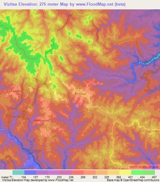 Vizitsa,Bulgaria Elevation Map