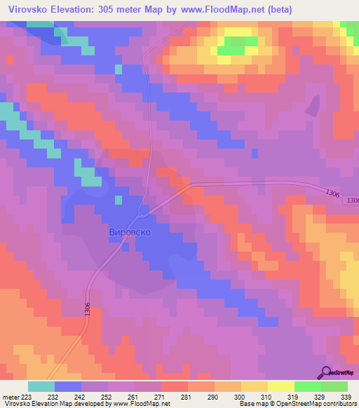 Virovsko,Bulgaria Elevation Map