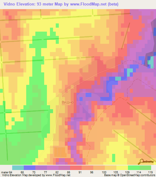 Vidno,Bulgaria Elevation Map