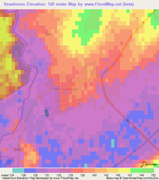 Veselinovo,Bulgaria Elevation Map