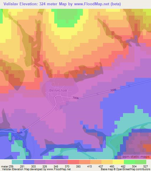 Velislav,Bulgaria Elevation Map