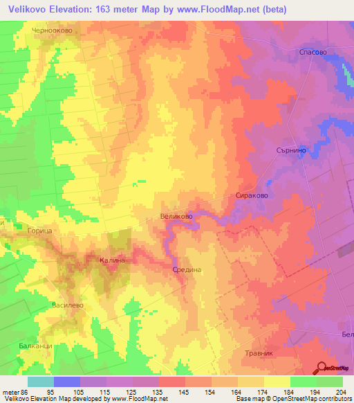 Velikovo,Bulgaria Elevation Map