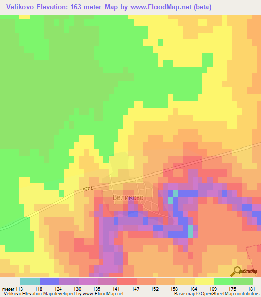 Velikovo,Bulgaria Elevation Map