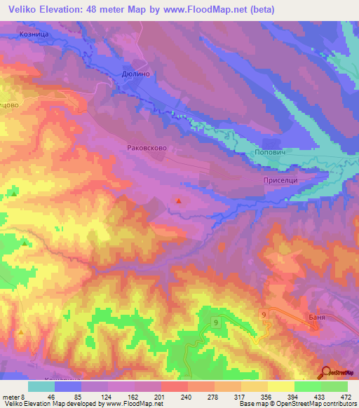 Veliko,Bulgaria Elevation Map