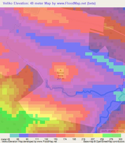 Veliko,Bulgaria Elevation Map