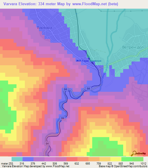 Varvara,Bulgaria Elevation Map