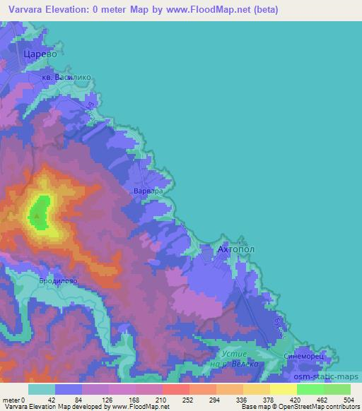 Varvara,Bulgaria Elevation Map