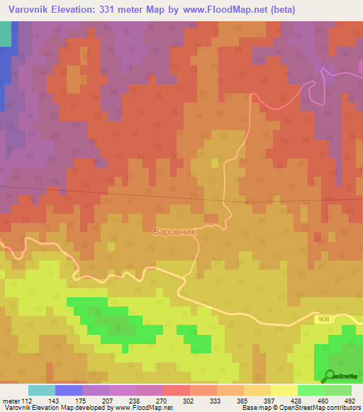 Varovnik,Bulgaria Elevation Map