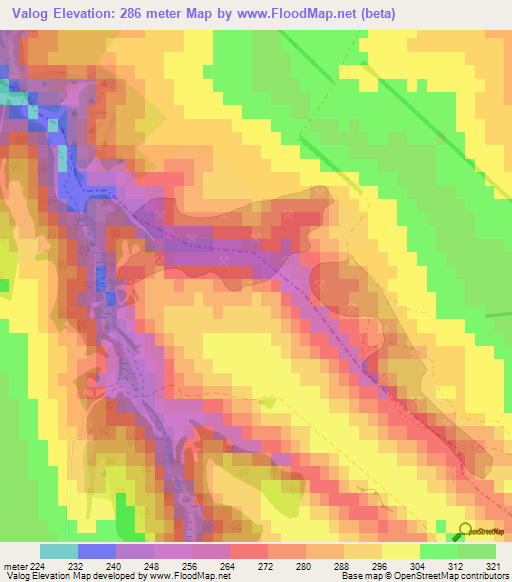 Valog,Bulgaria Elevation Map