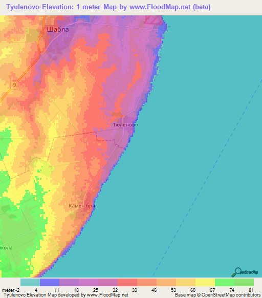 Tyulenovo,Bulgaria Elevation Map