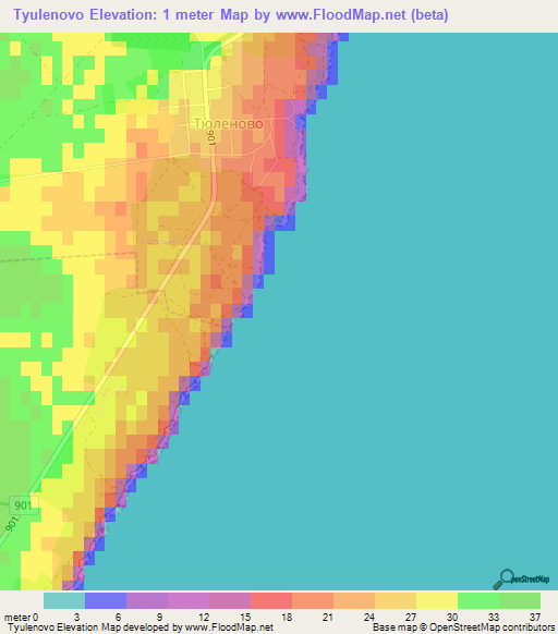 Tyulenovo,Bulgaria Elevation Map