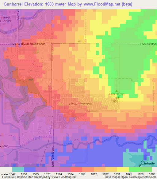 Gunbarrel,US Elevation Map