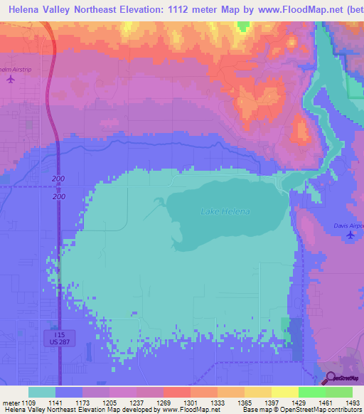 Helena Valley Northeast,US Elevation Map