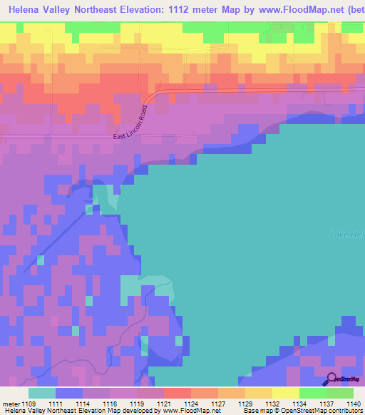 Helena Valley Northeast,US Elevation Map