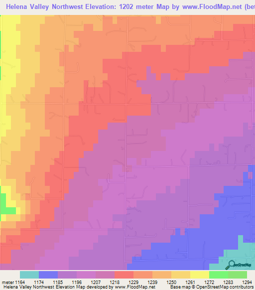 Helena Valley Northwest,US Elevation Map