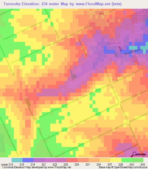 Turnovka,Bulgaria Elevation Map