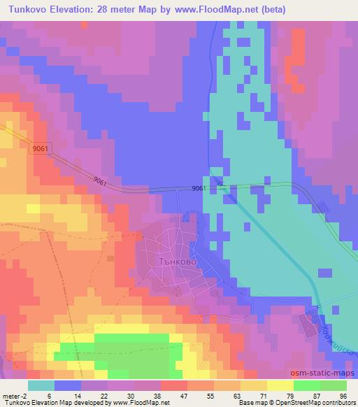 Tunkovo,Bulgaria Elevation Map