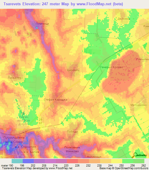 Tsarevets,Bulgaria Elevation Map