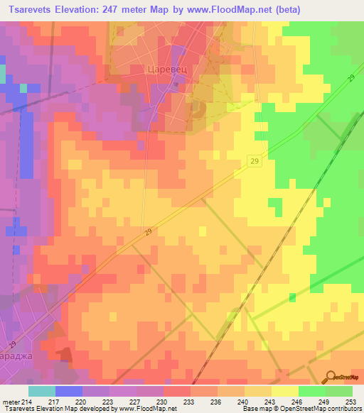 Tsarevets,Bulgaria Elevation Map