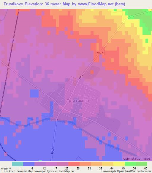 Trustikovo,Bulgaria Elevation Map