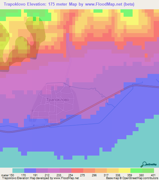 Trapoklovo,Bulgaria Elevation Map