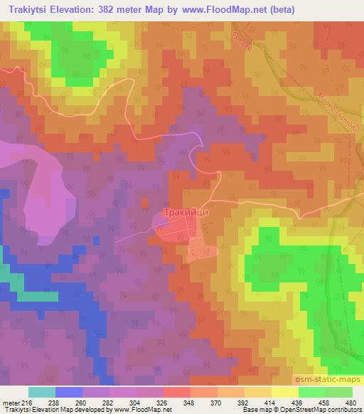 Trakiytsi,Bulgaria Elevation Map