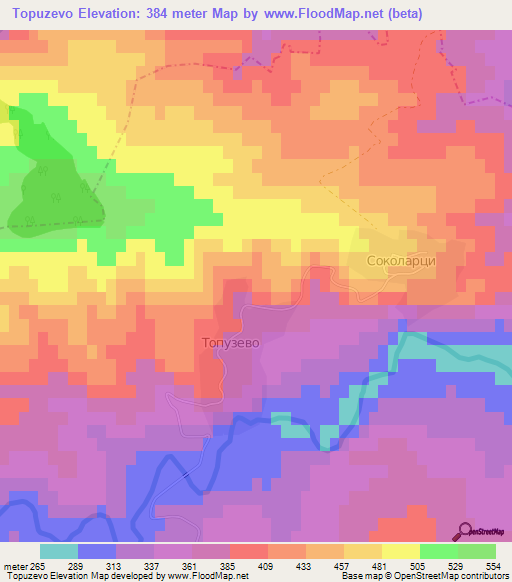 Topuzevo,Bulgaria Elevation Map