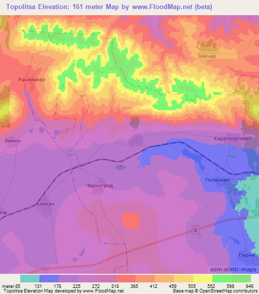 Topolitsa,Bulgaria Elevation Map