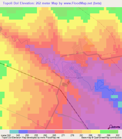 Topoli Dol,Bulgaria Elevation Map