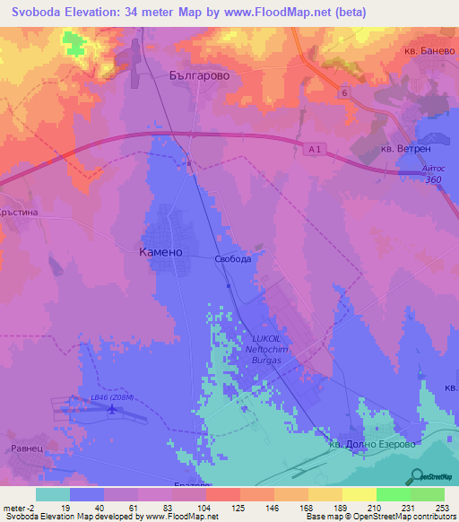 Svoboda,Bulgaria Elevation Map