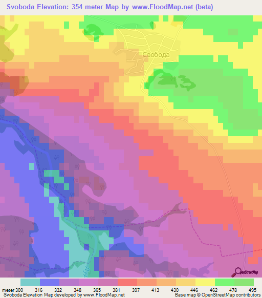 Svoboda,Bulgaria Elevation Map