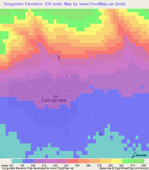 Sungurlare,Bulgaria Elevation Map