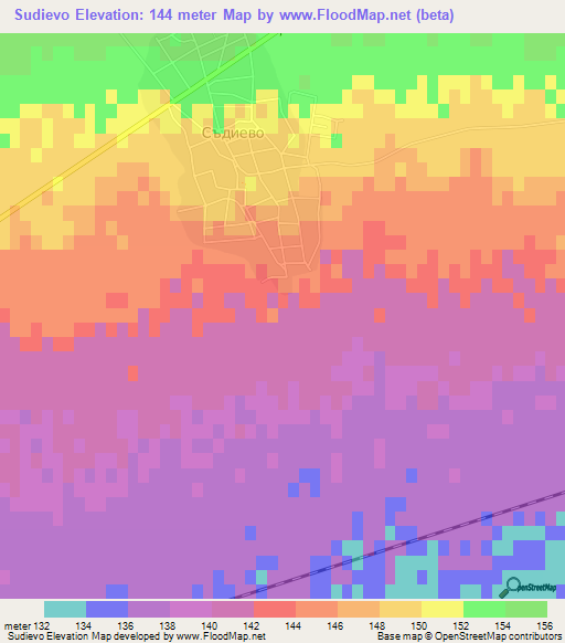 Sudievo,Bulgaria Elevation Map