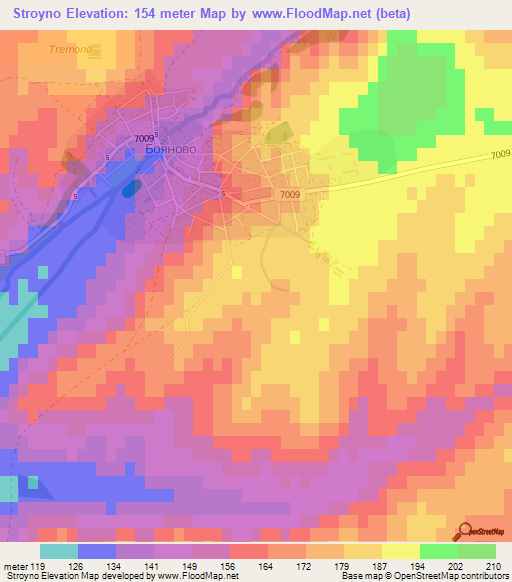 Stroyno,Bulgaria Elevation Map