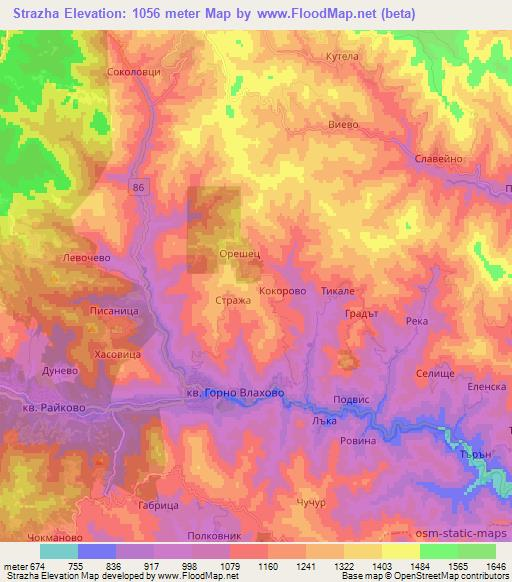 Strazha,Bulgaria Elevation Map