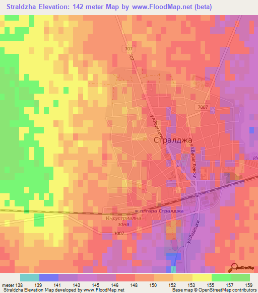 Straldzha,Bulgaria Elevation Map